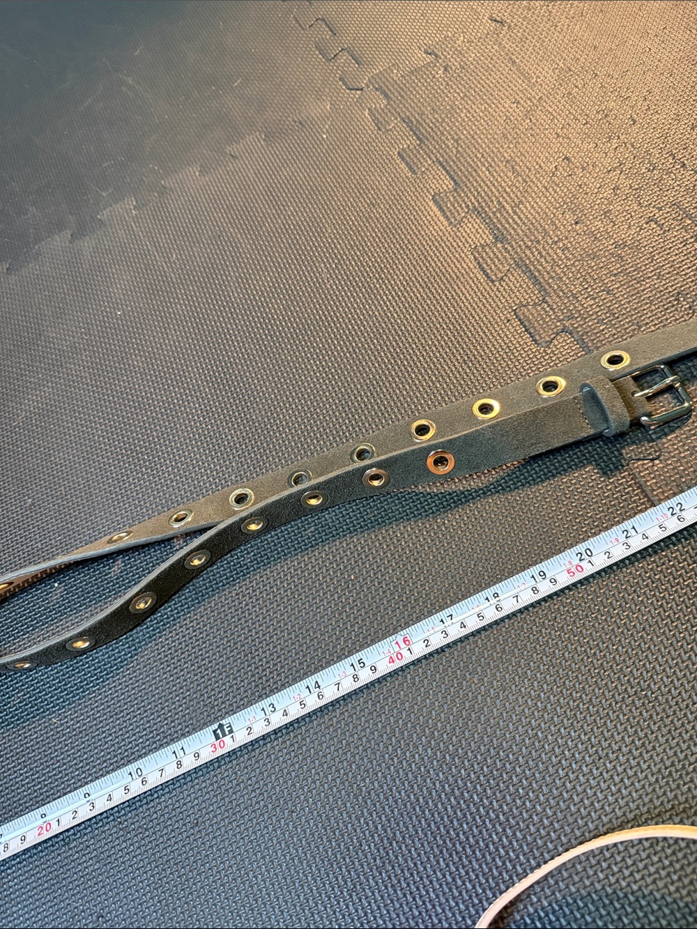 Olive green Grommet Leather Belt for Men